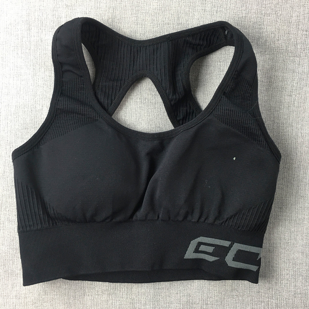 Echt Womens Sports Bra Size S Black Logo Cropped Activewear Top