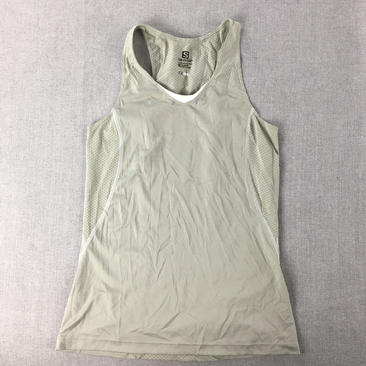 Salomon Womens Tank Top Size S Grey Sleeveless Shirt