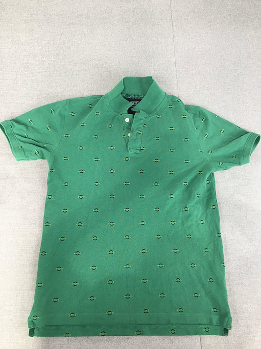 Byford Mens Polo Shirt Size L Green Dot Short Sleeve Collared Rugby