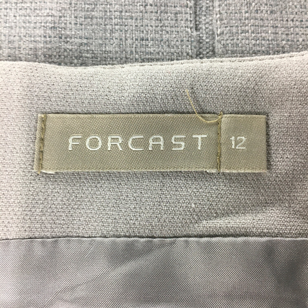 Forcast Womens Midi Skirt Size 12 Grey Pencil Straight