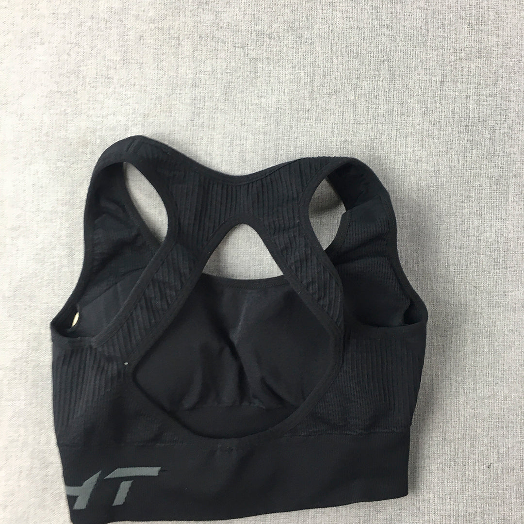 Echt Womens Sports Bra Size S Black Logo Cropped Activewear Top