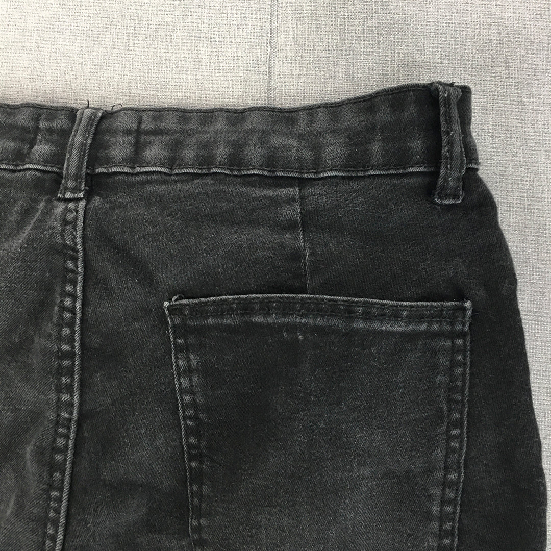 Zara Womens Skinny Jeans Size 10 Black Dark Wash Stretch Denim Pockets