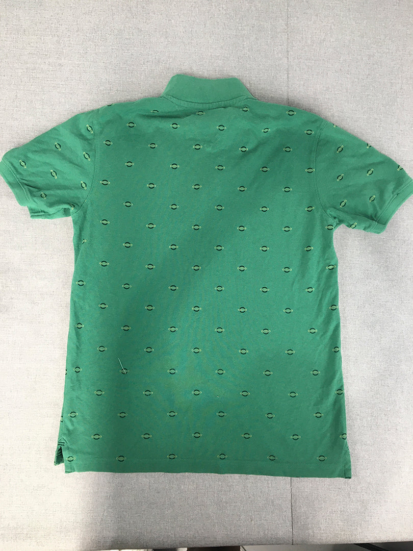 Byford Mens Polo Shirt Size L Green Dot Short Sleeve Collared Rugby