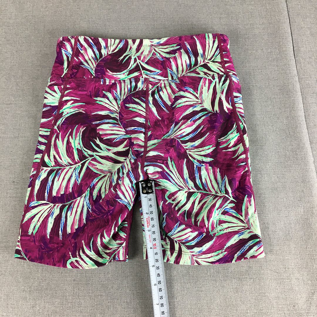 Abi And Joseph Womens Legging Shorts Size XS Purple Floral Gym Workout