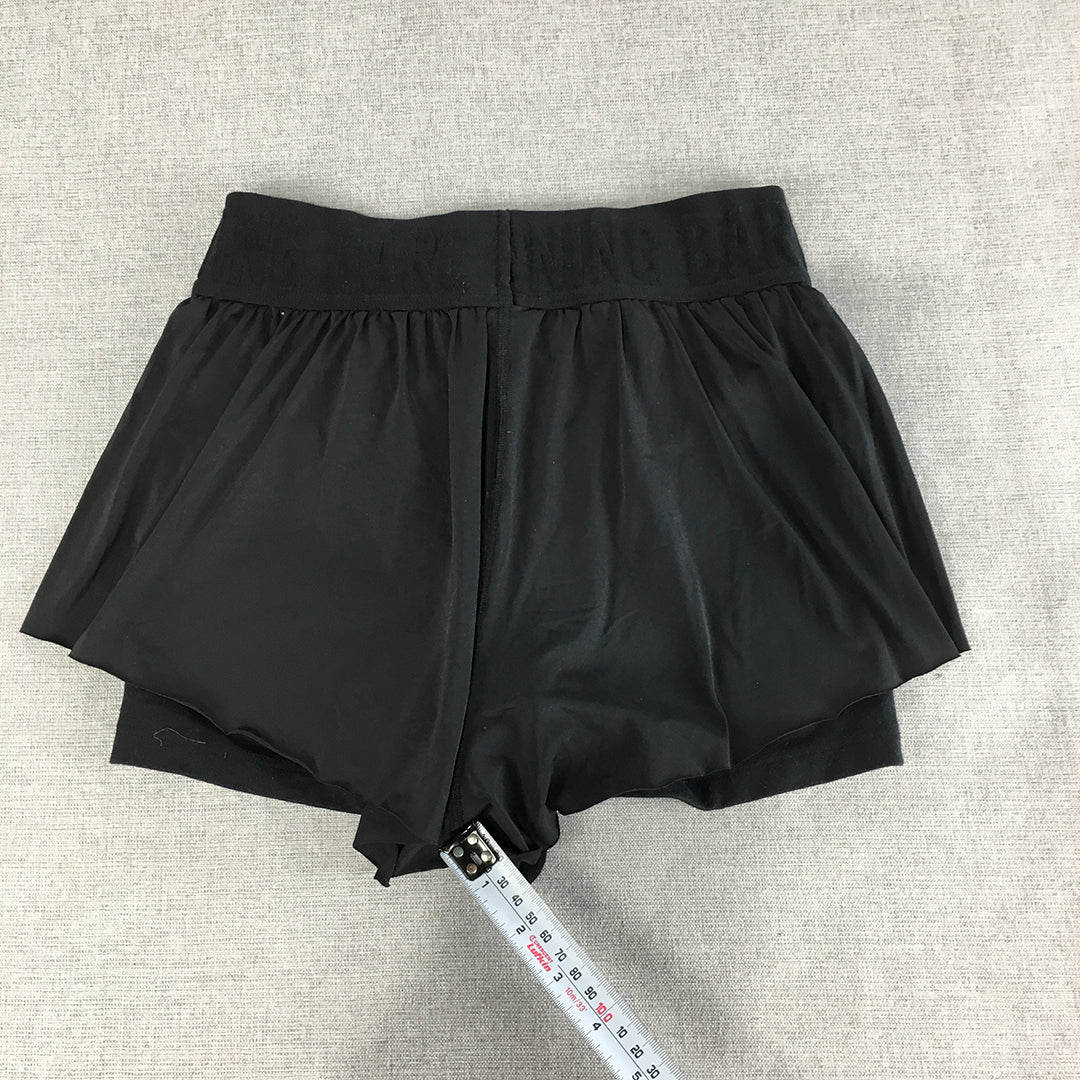 Running Bare Womens Shorts Size 8 AU Black Lined Elastic Waist Running