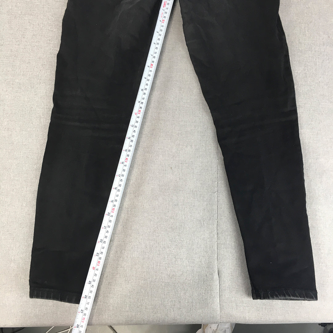 Zara Womens Skinny Jeans Size 10 Black Dark Wash Stretch Denim Pockets