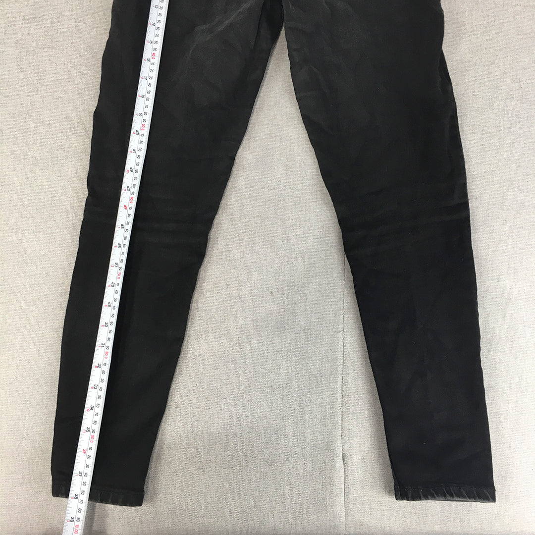 Zara Womens Skinny Jeans Size 10 Black Dark Wash Stretch Denim Pockets