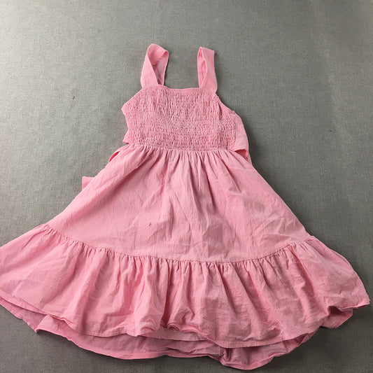 Minx & Moss Womens Mini Dress Size 10 Pink Fit & Flare Sleeveless Pleated