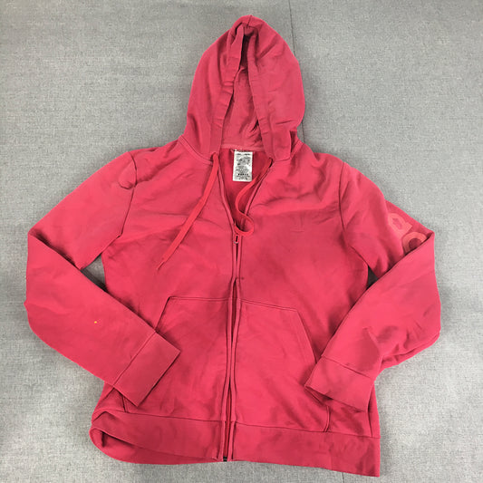 Adidas Womens Hoodie Jacket Size L Pink Zip-Up Pockets Windbreaker Coat