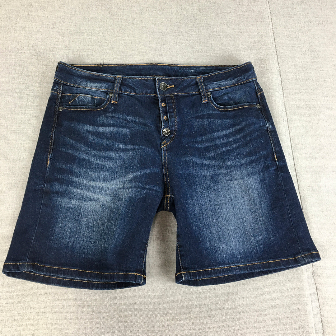 Esprit Womens Denim Shorts Size 30 Blue Dark Wash