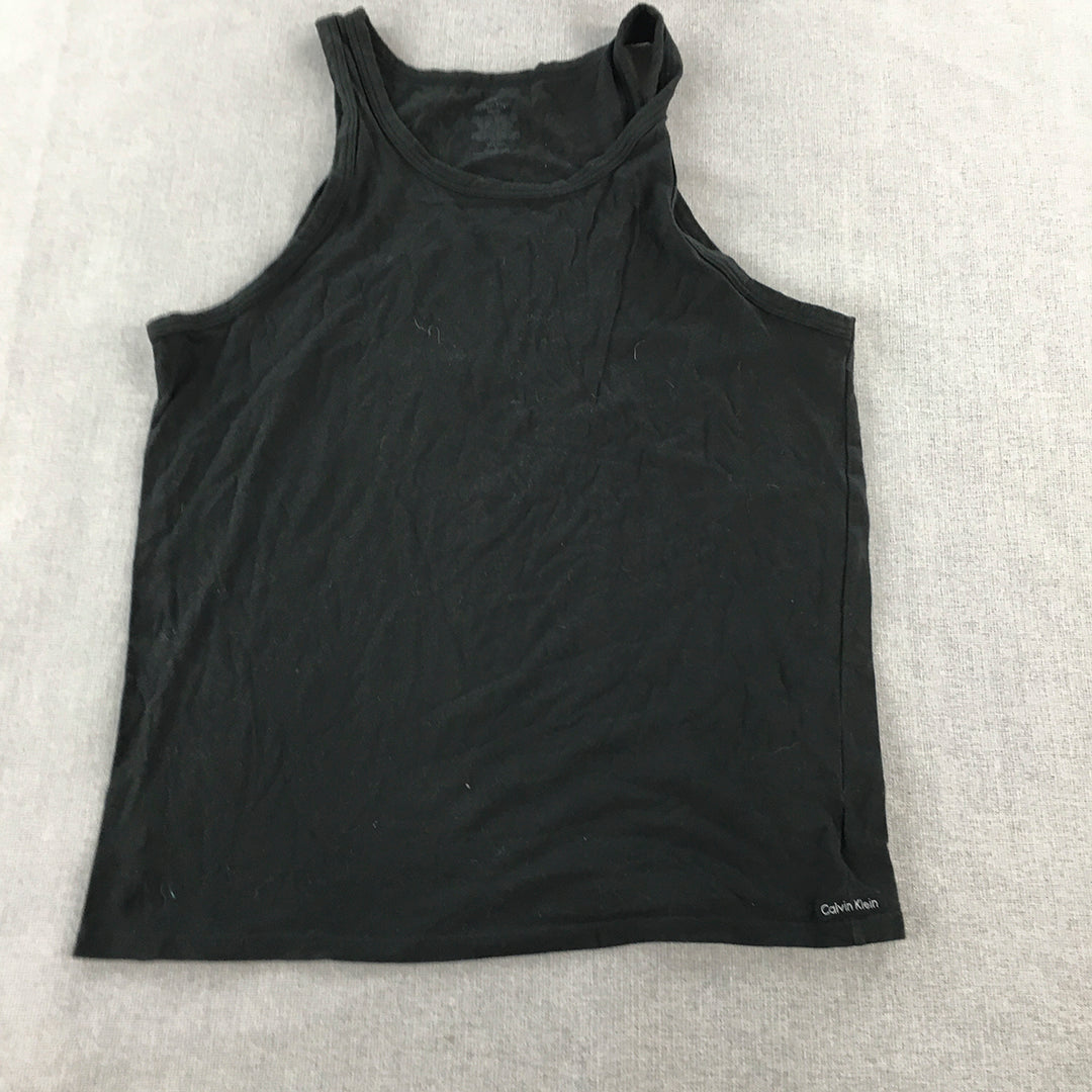 Calvin Klein Mens Tank Top Size L Black Sleeveless Shirt