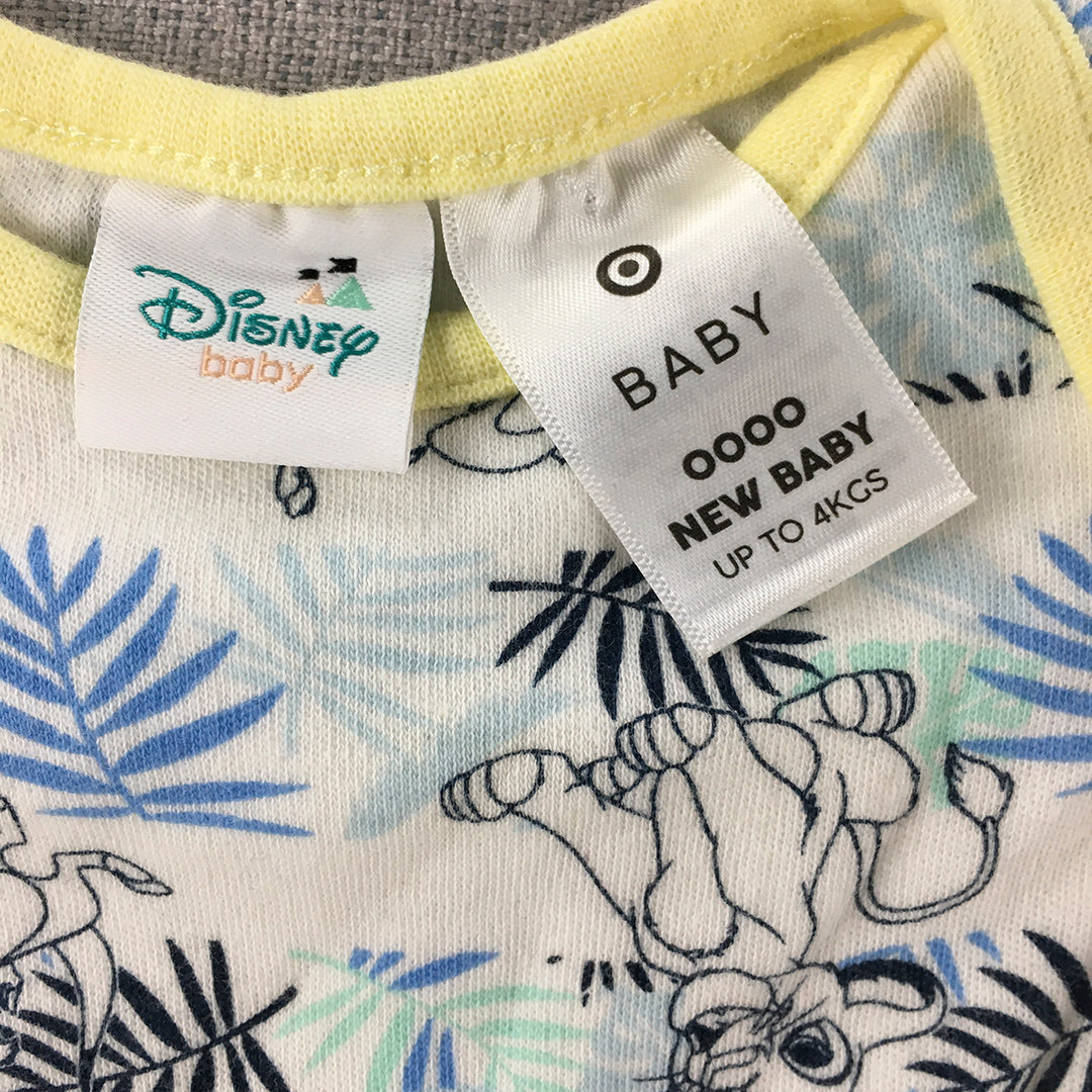 Disney The Lion King Newborn Baby Bodysuit Size 0000 White One-Piece