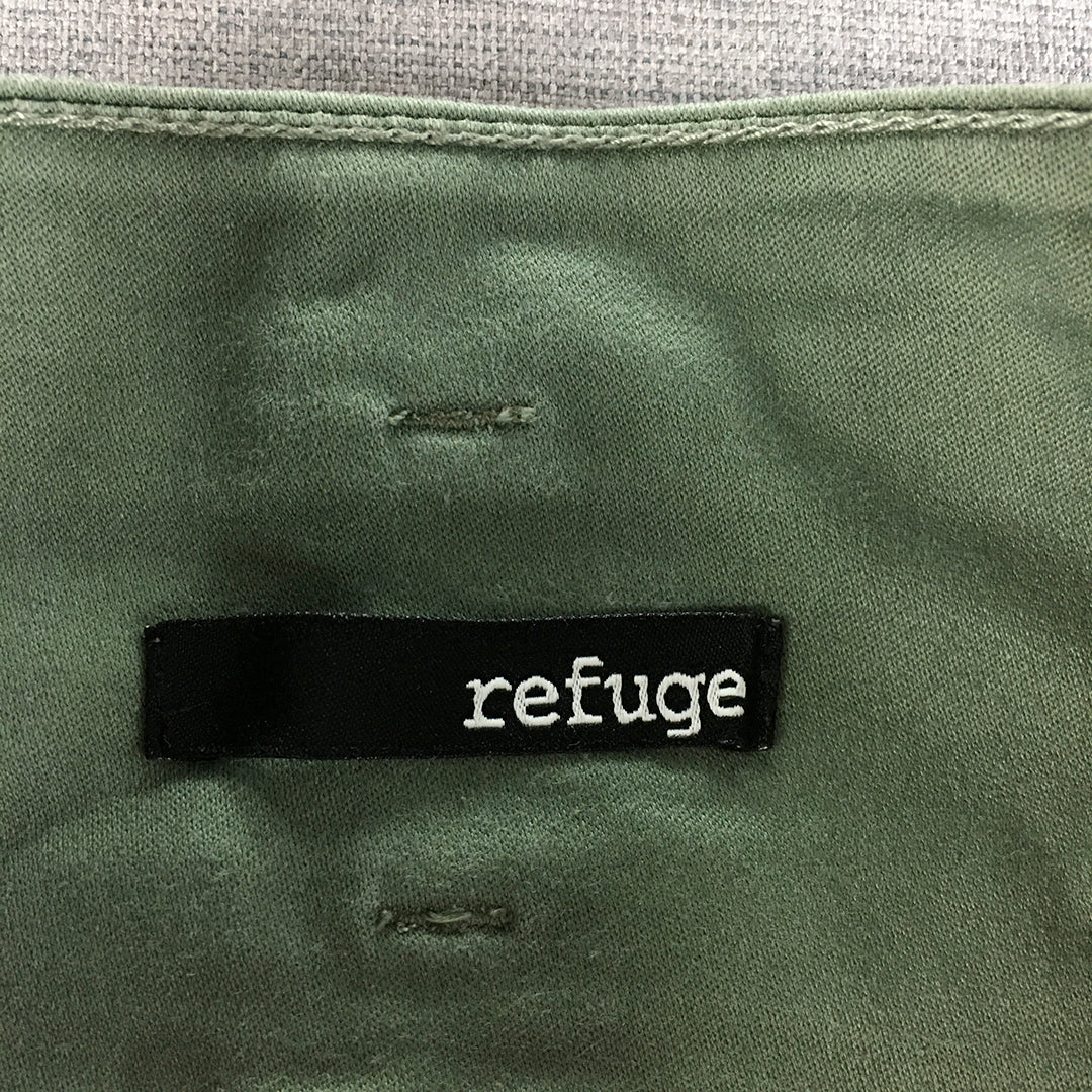 Refuge Womens Skinny Jeans Size 4 Green High Waist Pull On Stretch Denim