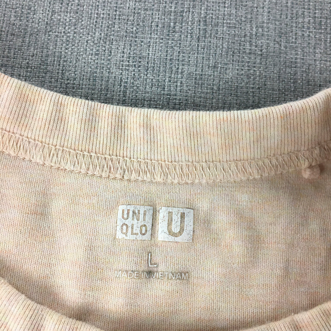 Uniqlo U Womens T-Shirt Size L Pink Short Sleeve Crew Neck Top