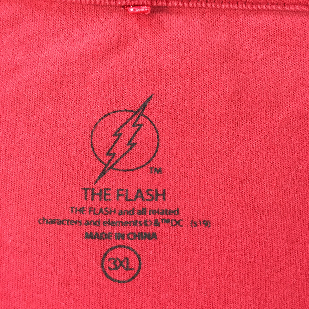 The Flash Mens T-Shirt Size 3XL Red DC Comics Logo Short Sleeve Crew Neck Tee