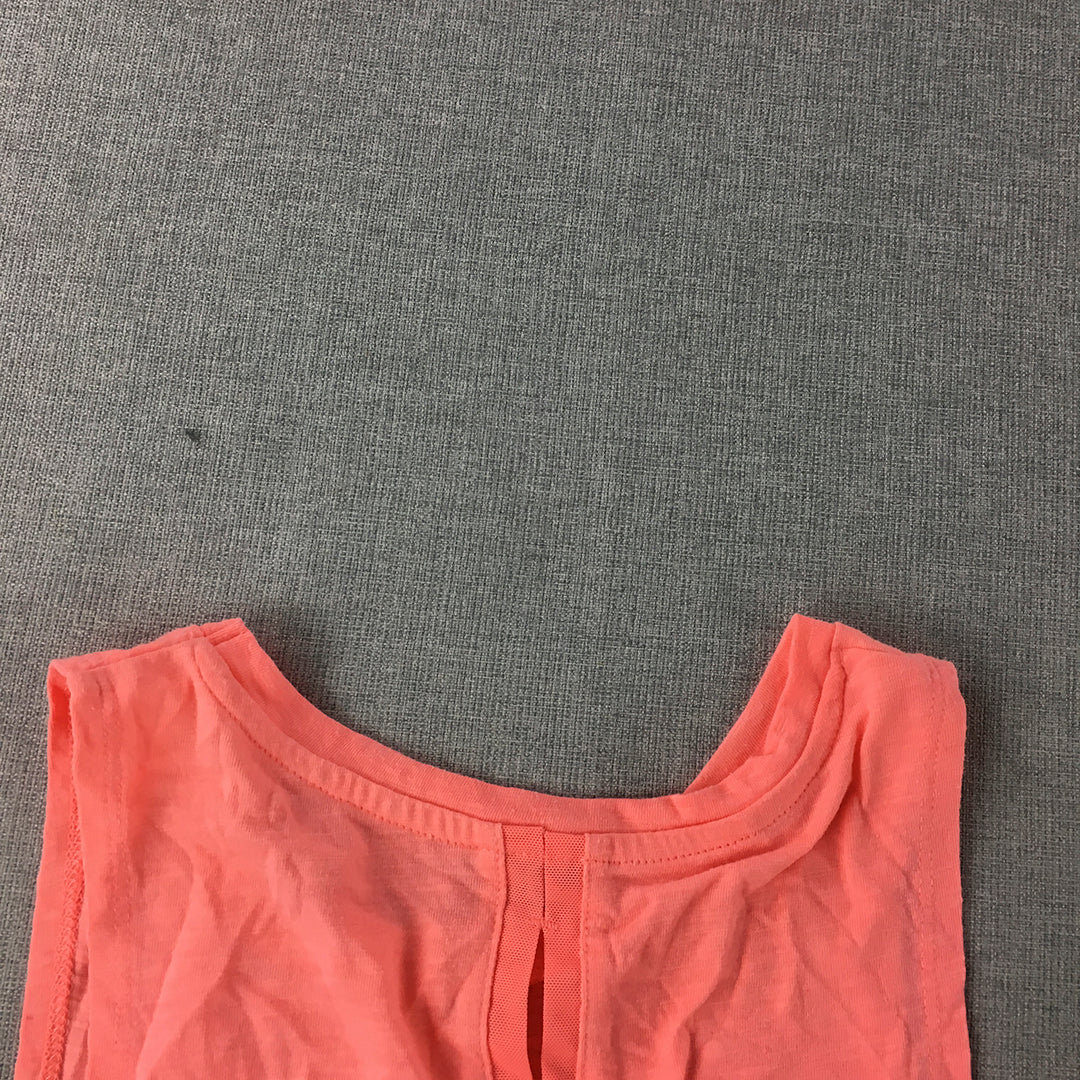 Rockwear Womens Tank Top Size 8 Coral Pink Sleeveless Shirt Activewear Gym