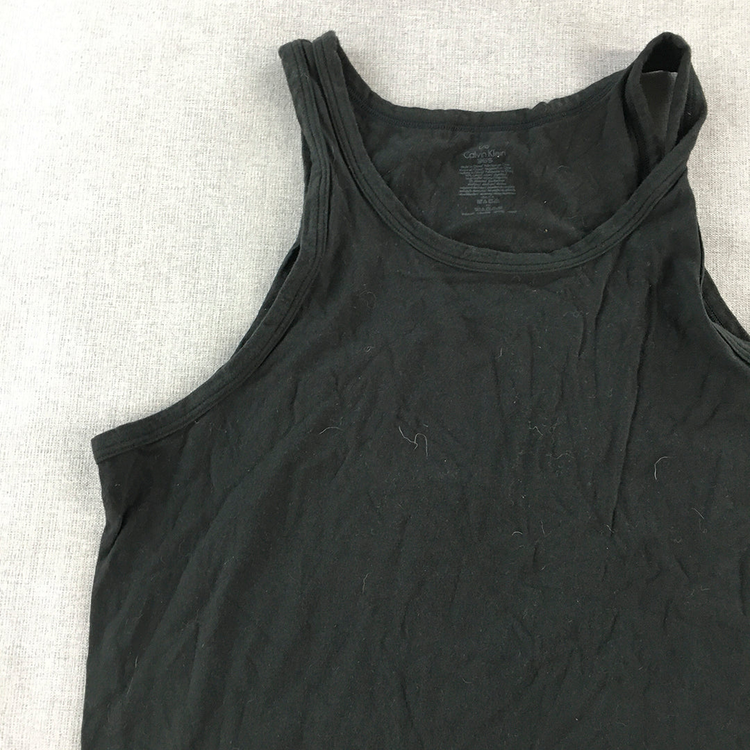 Calvin Klein Mens Tank Top Size L Black Sleeveless Shirt