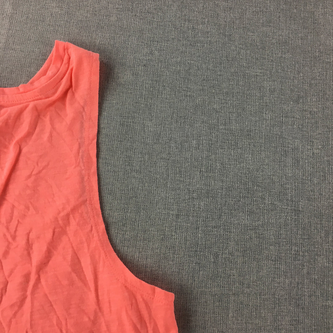 Rockwear Womens Tank Top Size 8 Coral Pink Sleeveless Shirt Activewear Gym