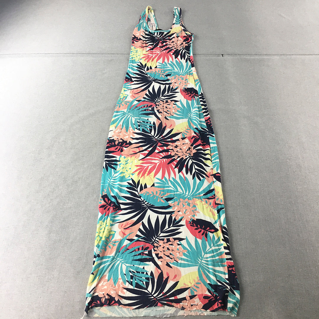 Boohoo Womens Sundress Size 8 Blue White Floral Knee Length Sleeveless