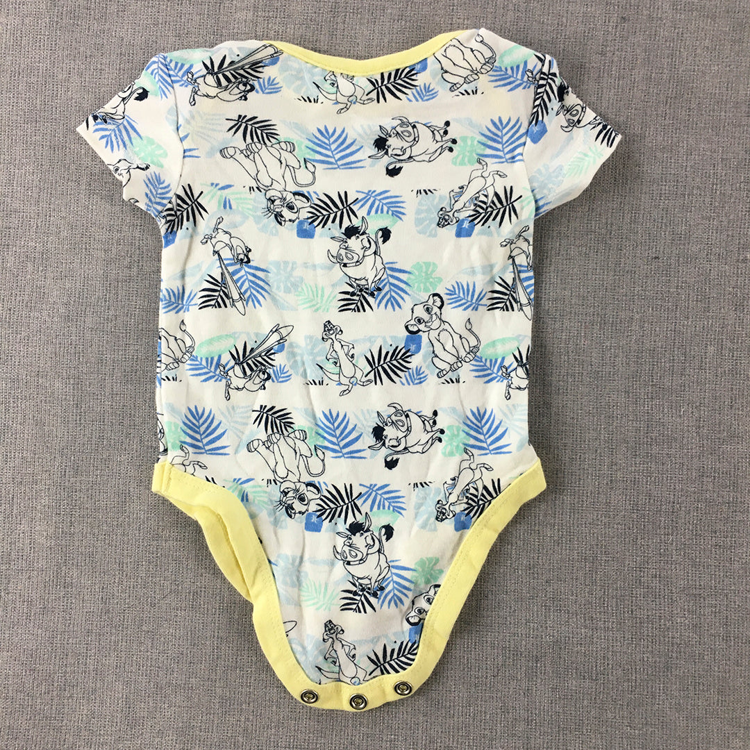 Disney The Lion King Newborn Baby Bodysuit Size 0000 White One-Piece