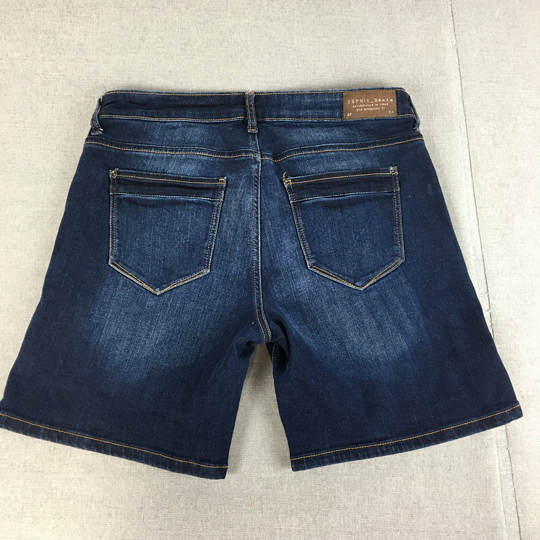 Esprit Womens Denim Shorts Size 30 Blue Dark Wash