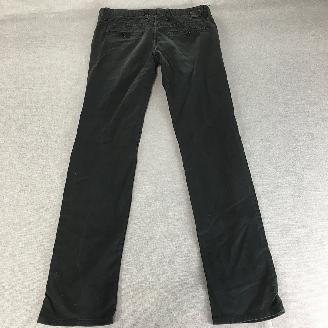 Zara Man Chino Pants Size 31 (W31 x L32) Black Slim Fit Pockets Trousers