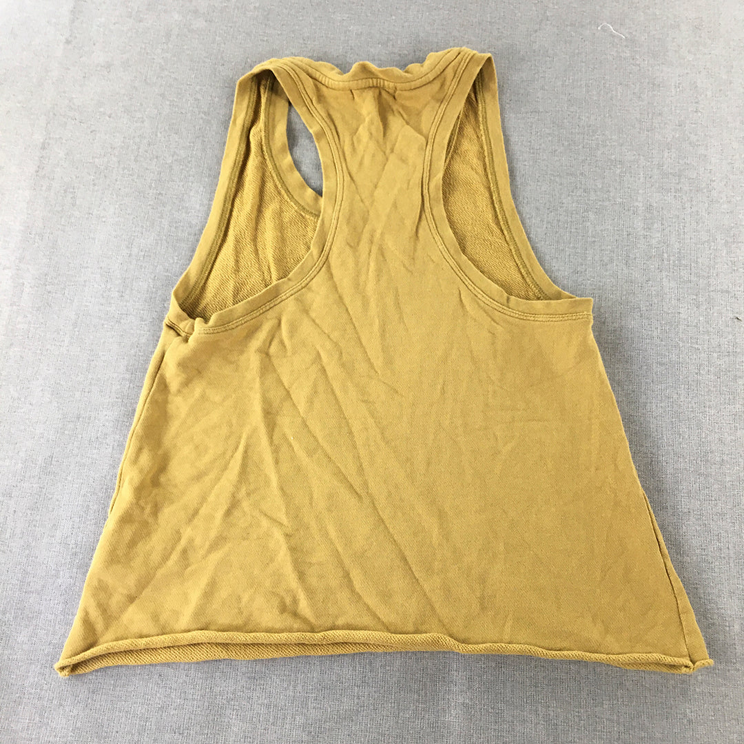 Nude Lucy Womens Tank Top Size XS Yellow Knit Sleeveless Shirt