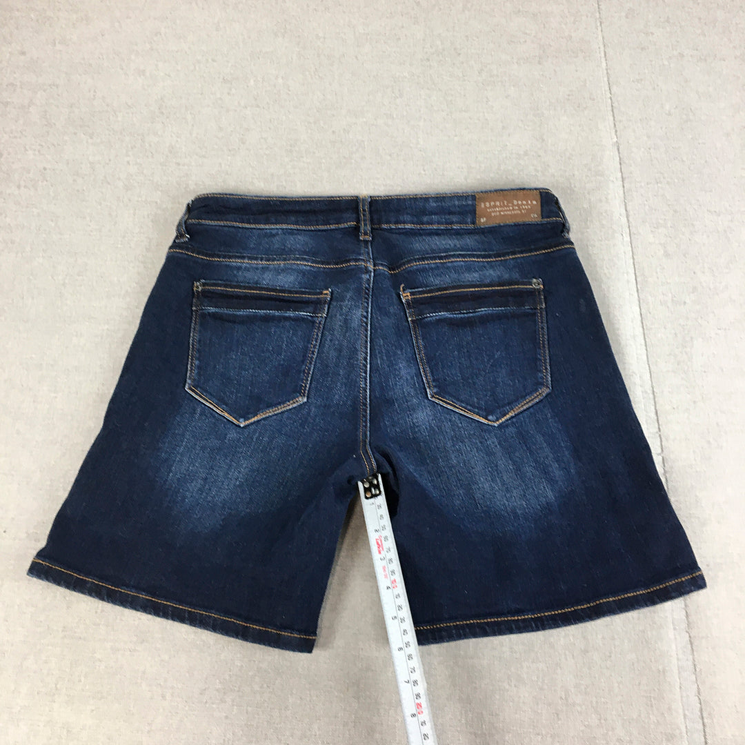 Esprit Womens Denim Shorts Size 30 Blue Dark Wash