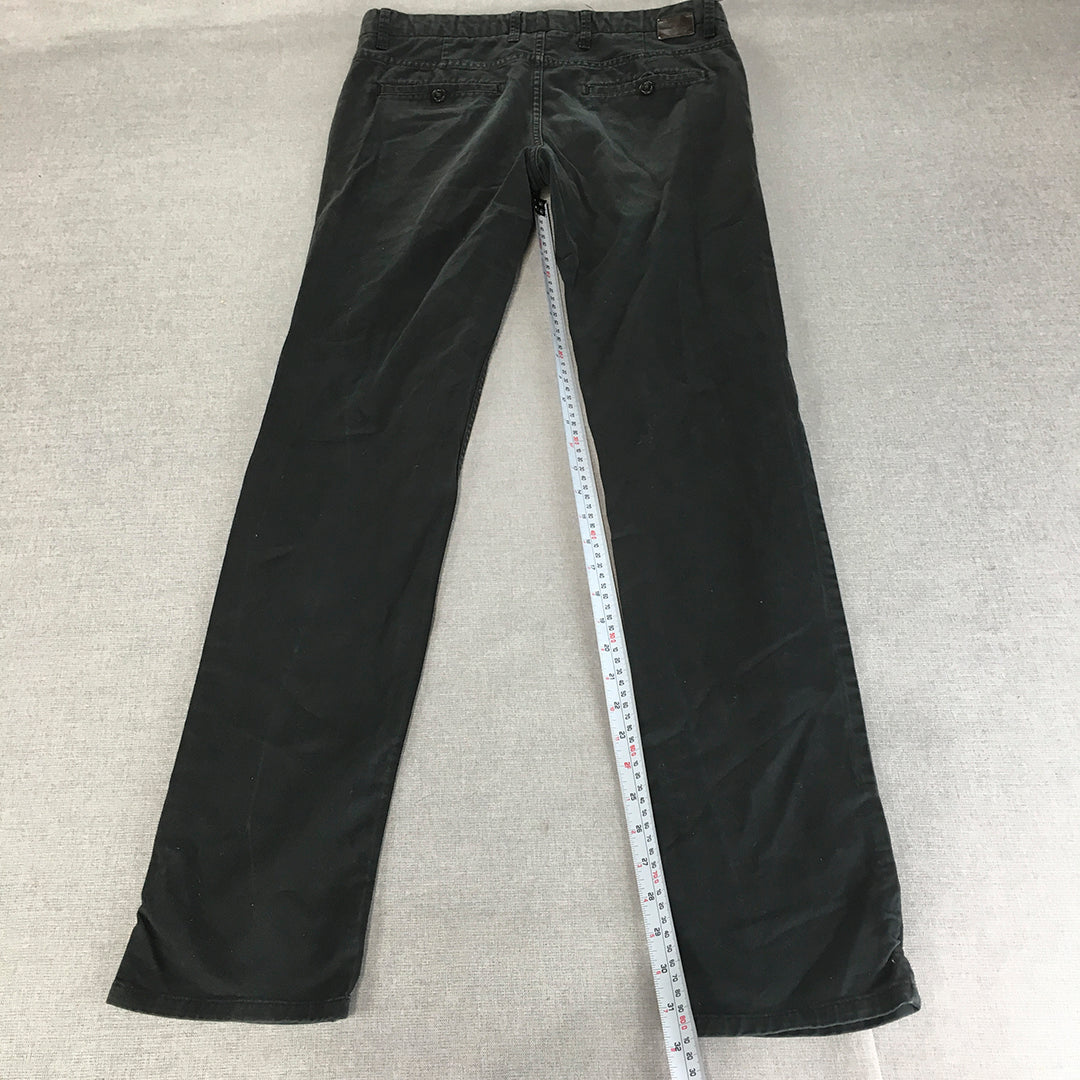 Zara Man Chino Pants Size 31 (W31 x L32) Black Slim Fit Pockets Trousers