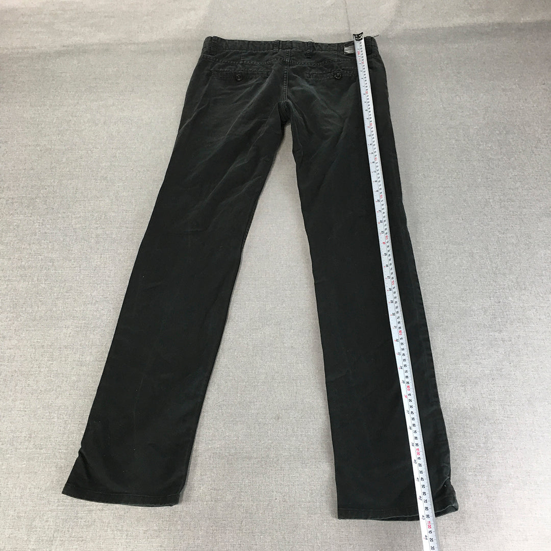 Zara Man Chino Pants Size 31 (W31 x L32) Black Slim Fit Pockets Trousers