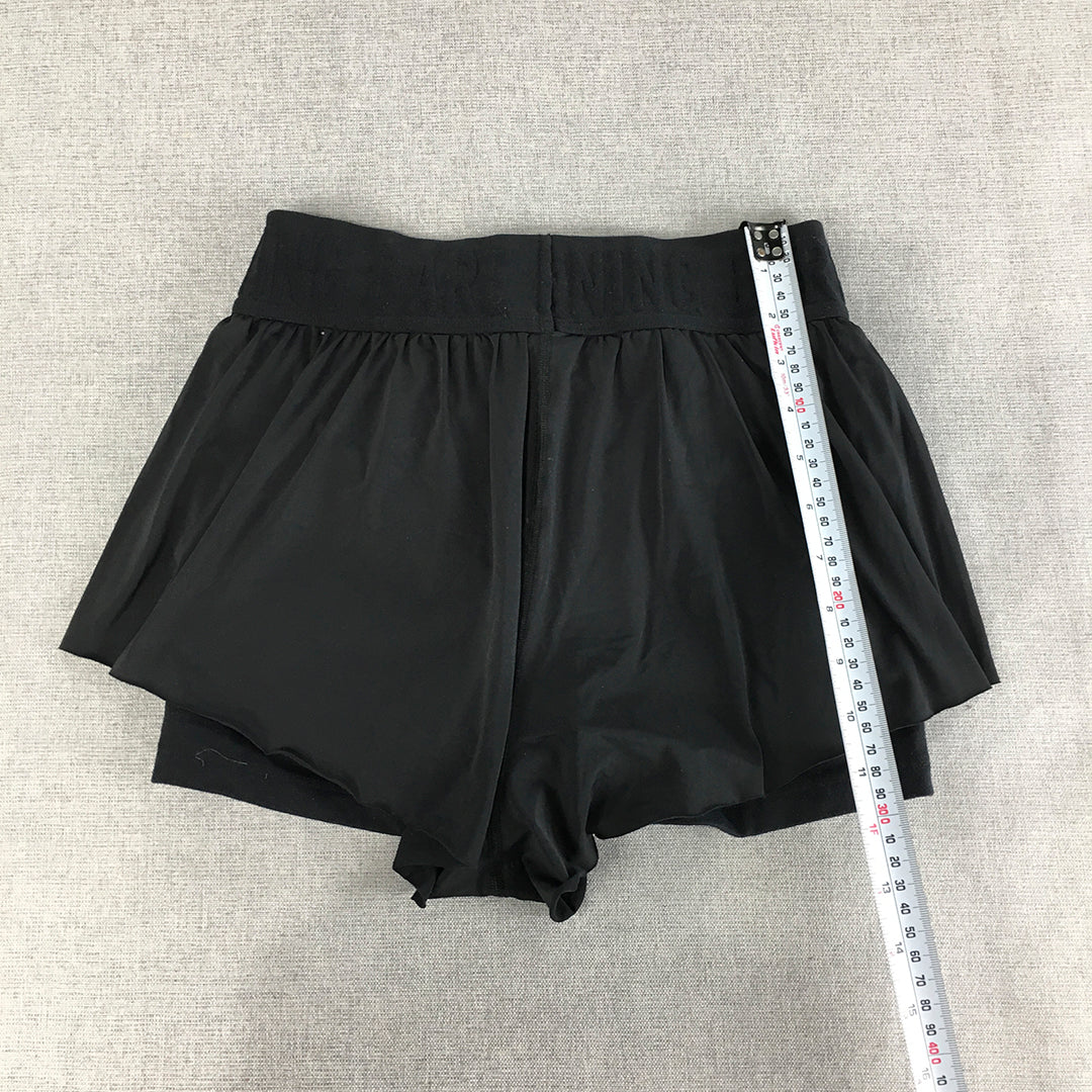 Running Bare Womens Shorts Size 8 AU Black Lined Elastic Waist Running