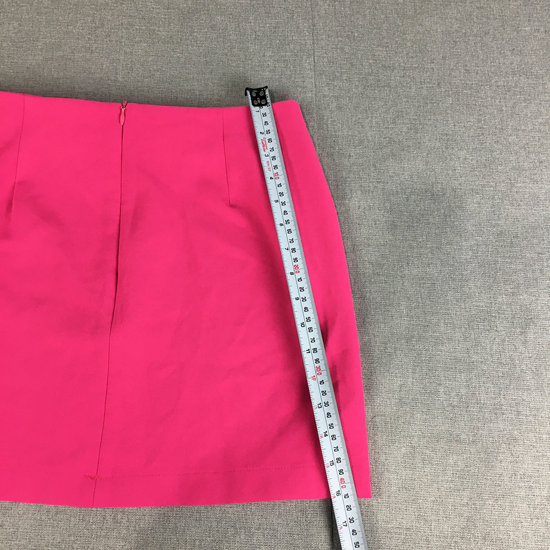 NEW Rachel Araz x Koton Womens Mini Skirt Size 38 EU (W28) Pink Diamante