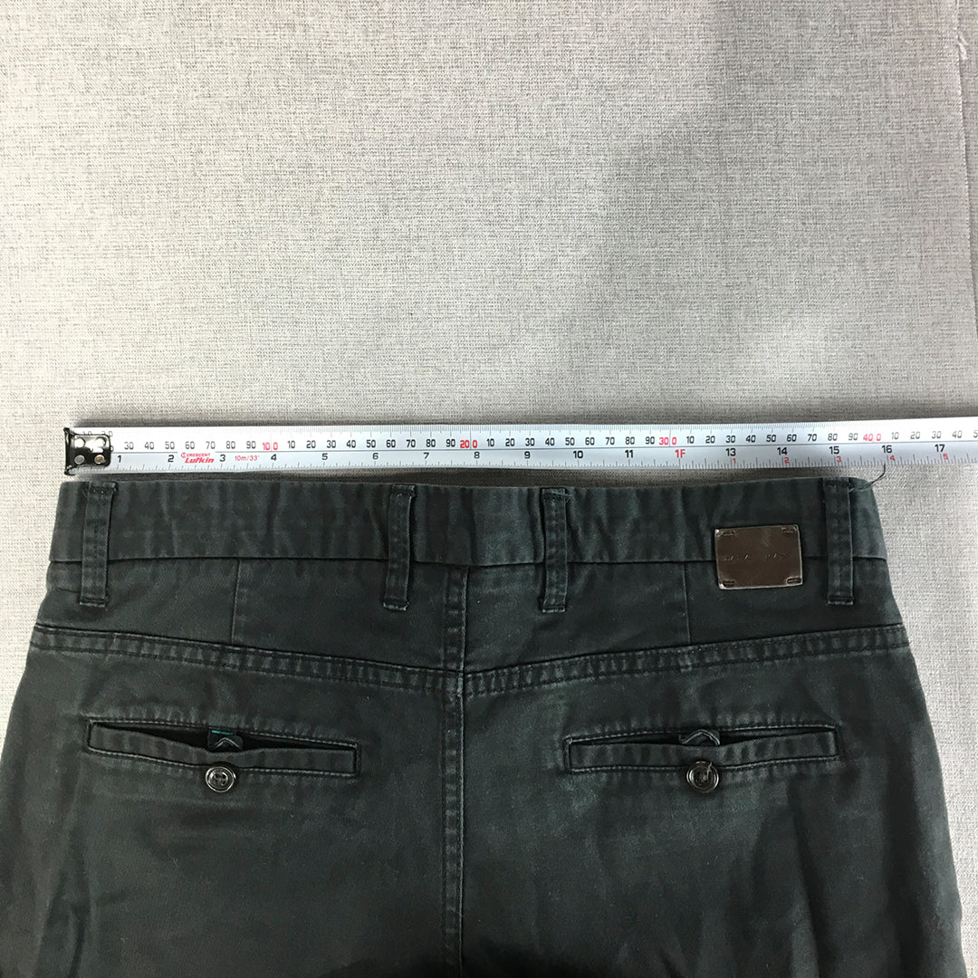 Zara Man Chino Pants Size 31 (W31 x L32) Black Slim Fit Pockets Trousers