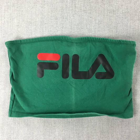 FILA Womens Bandeau Top Size L Dark Forest Green Cropped Sleeveless Logo Shirt