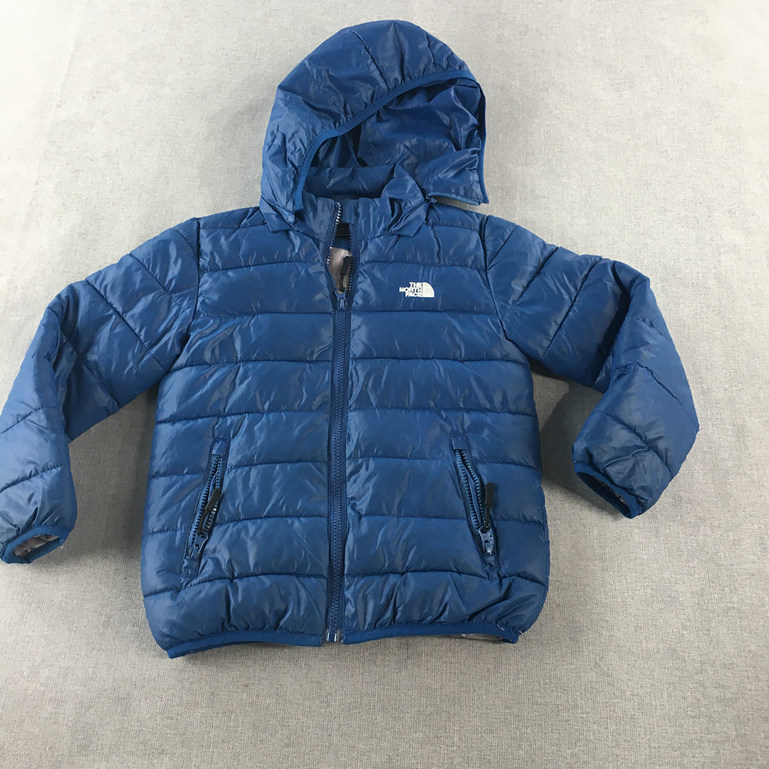 The North Face Kids Boys Puffer Jacket Size 8 - 10 Years Blue Quilted Zip-Up