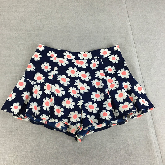 West End Doll Womens Shorts Size 12 Blue Floral