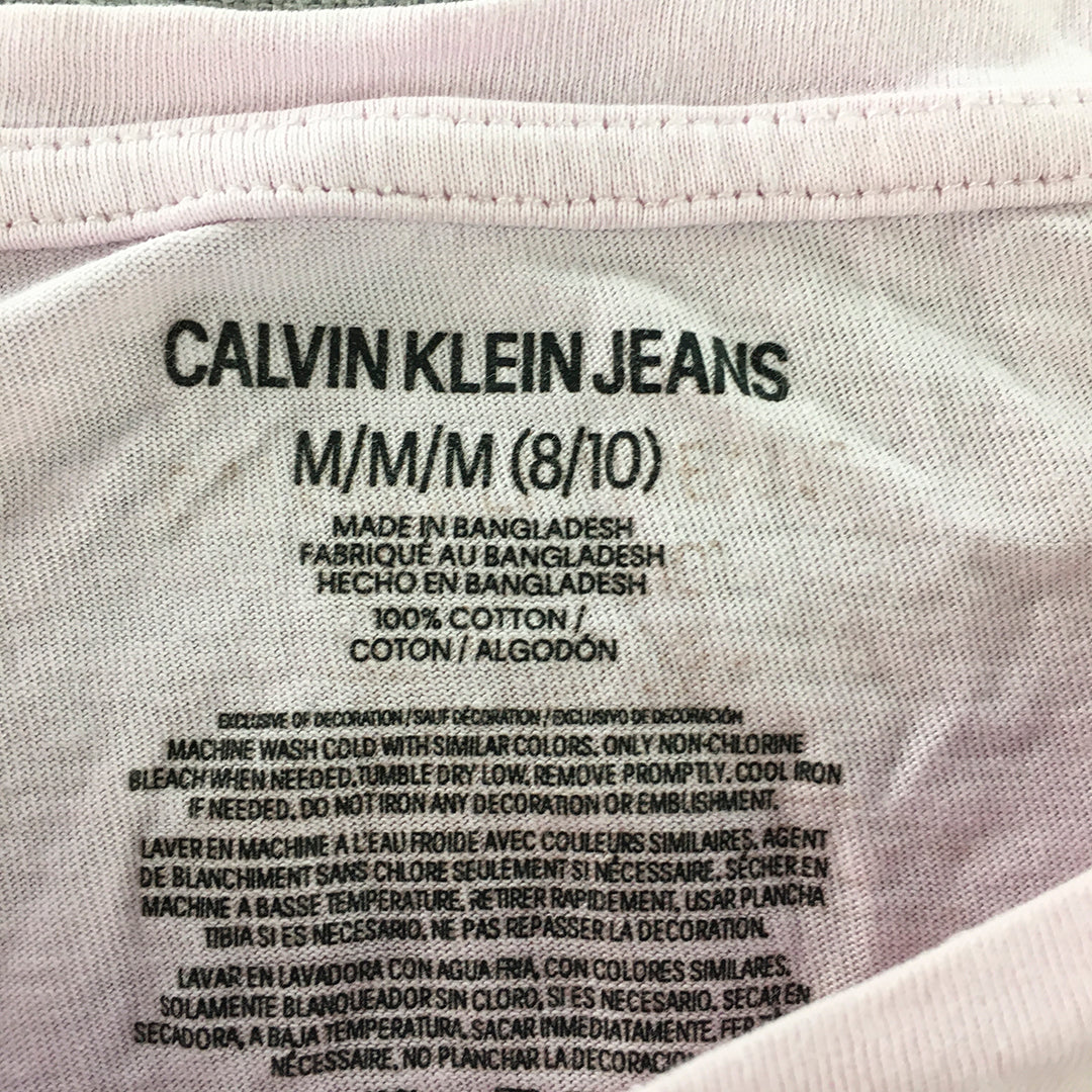 Calvin Klein Jeans Kids Girls T-Shirt Size M (8 - 10) Years Pink Short Sleeve