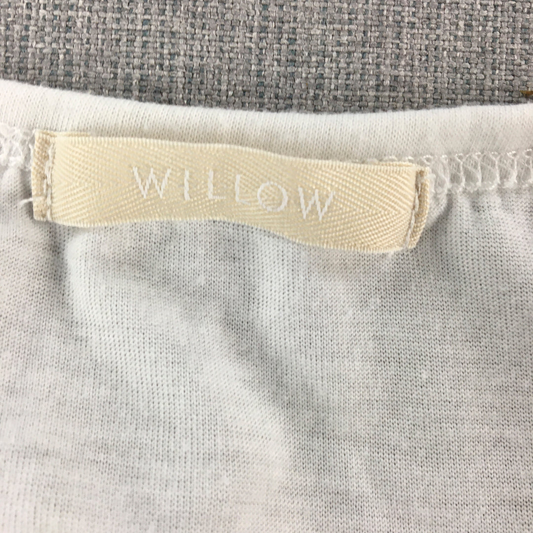 Willow Womens Top Size M White Short Sleeve Round Neck Shirt