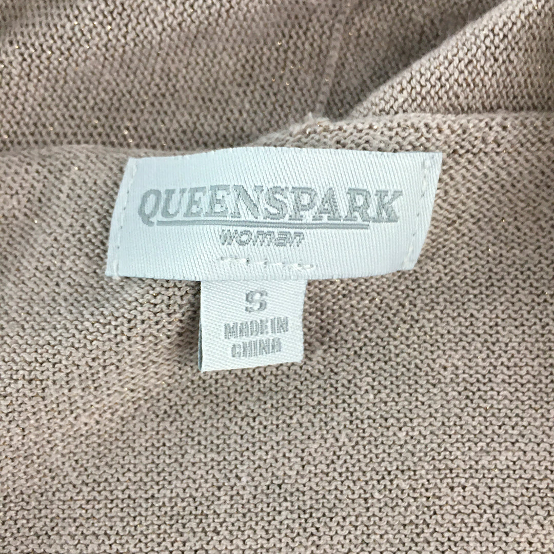 Queenspark Womens Cardigan Size S Brown Waterfall Front Knit