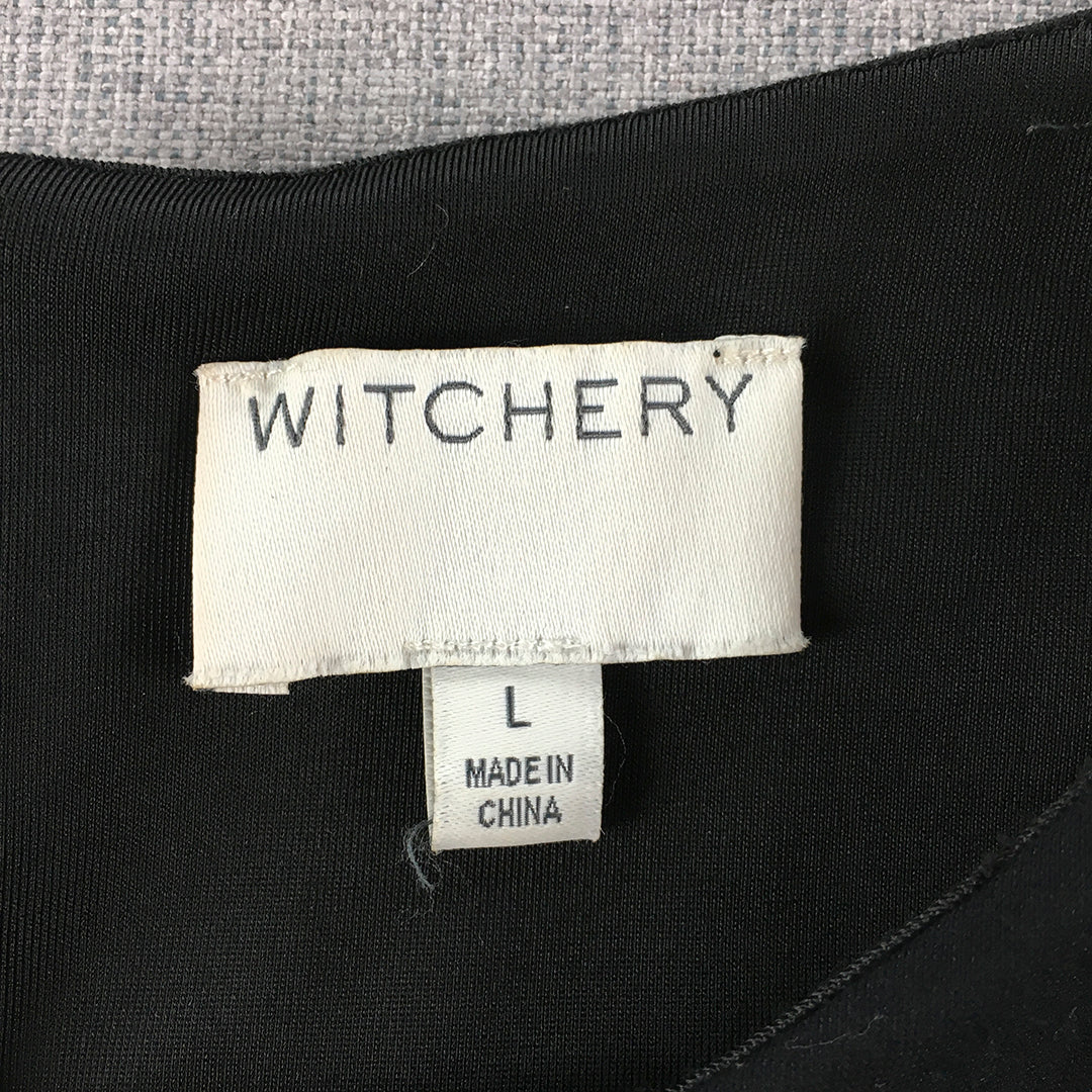 Witchery Womens Dress Size L Black Cold Shoulder Knee Length