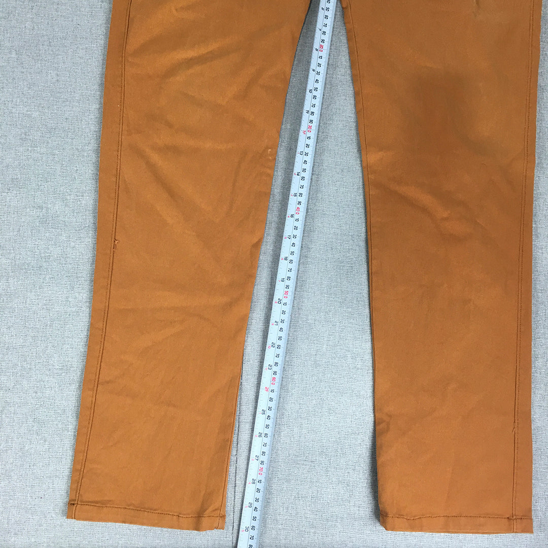 Jack & Jones Mens Chino Pants Size 30 (W30 x L30) Brown Slim Fit Straight