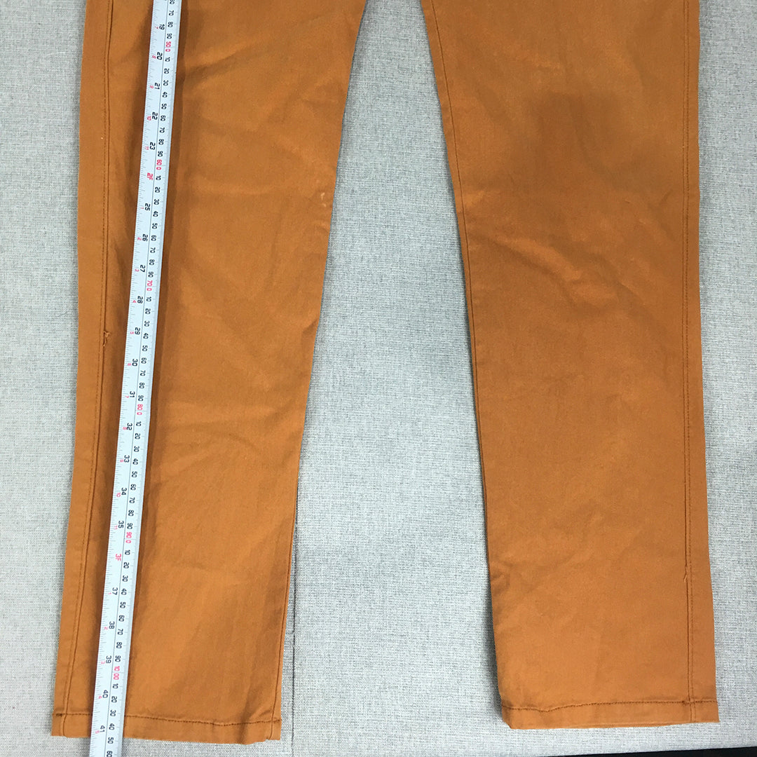 Jack & Jones Mens Chino Pants Size 30 (W30 x L30) Brown Slim Fit Straight