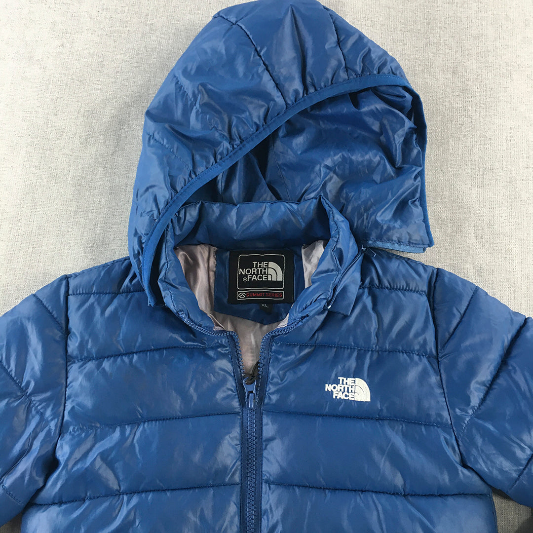 The North Face Kids Boys Puffer Jacket Size 8 - 10 Years Blue Quilted Zip-Up