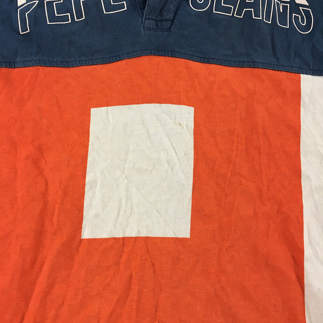 Pepe Jeans Kids Boys Polo Shirt Size 12 Blue White Orange Logo Rugby