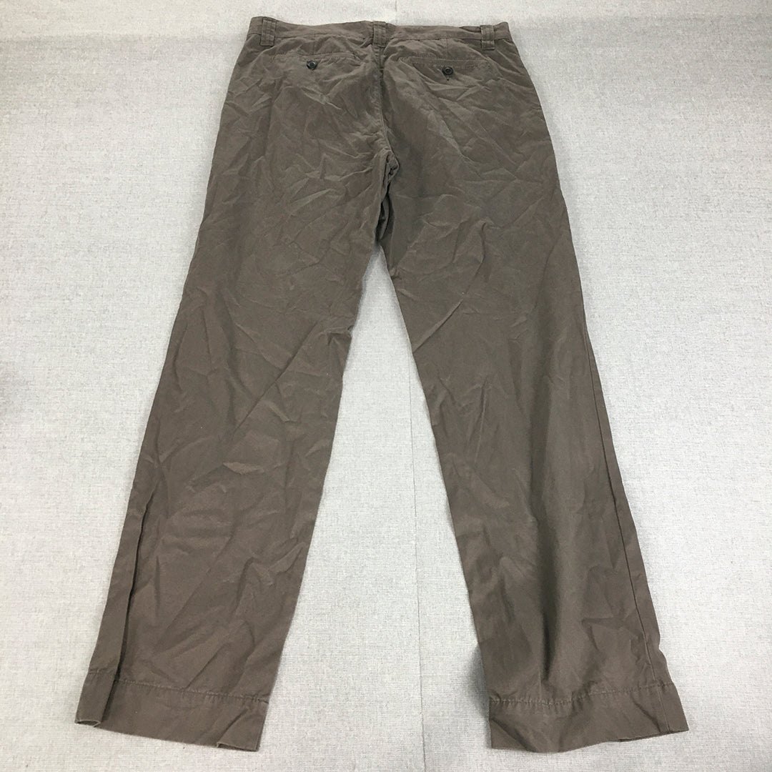 Sportscraft Mens Chino Pants Size 34 (W34 x L32) Brown Straight Leg Pockets