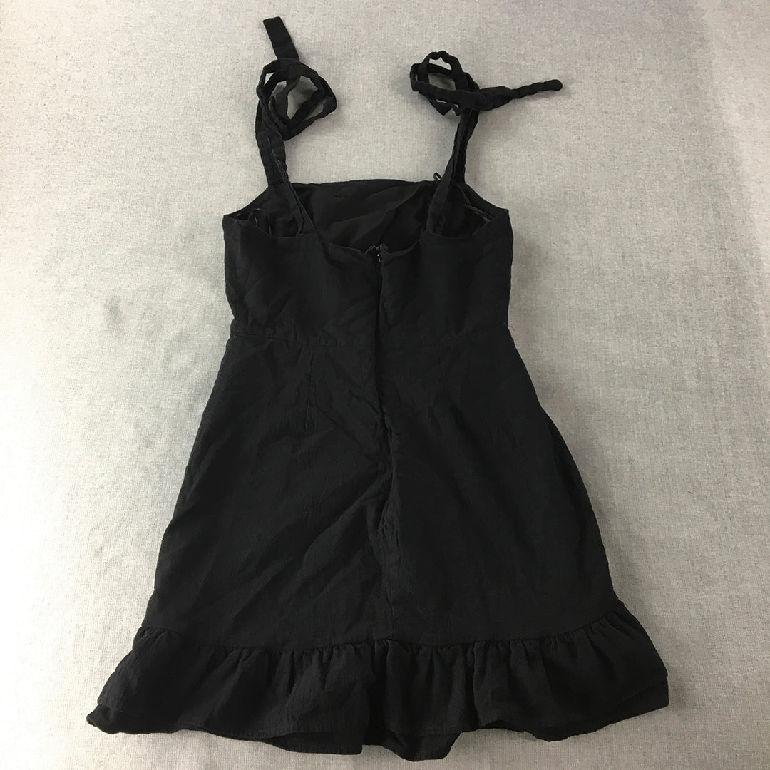 Showpo Womens Mini Dress Size 10 Black Sleeveless A-Line