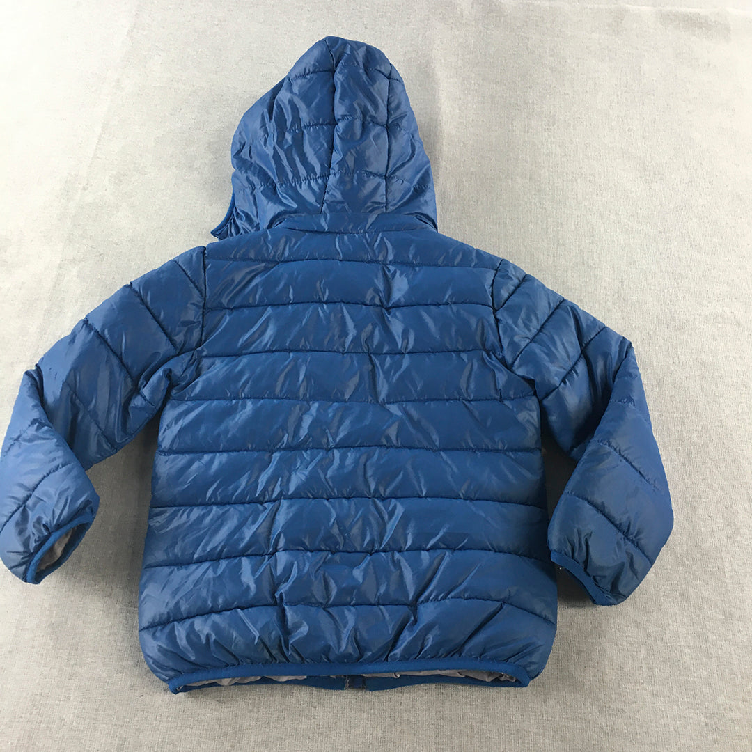 The North Face Kids Boys Puffer Jacket Size 8 - 10 Years Blue Quilted Zip-Up