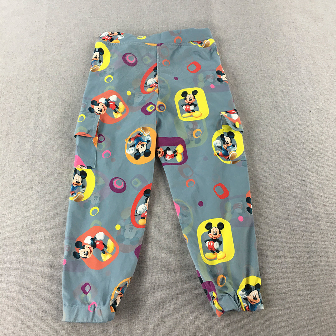 Disney Mickey Mouse Baby Pants Size 2 Years Blue Elastic Waist Jogger