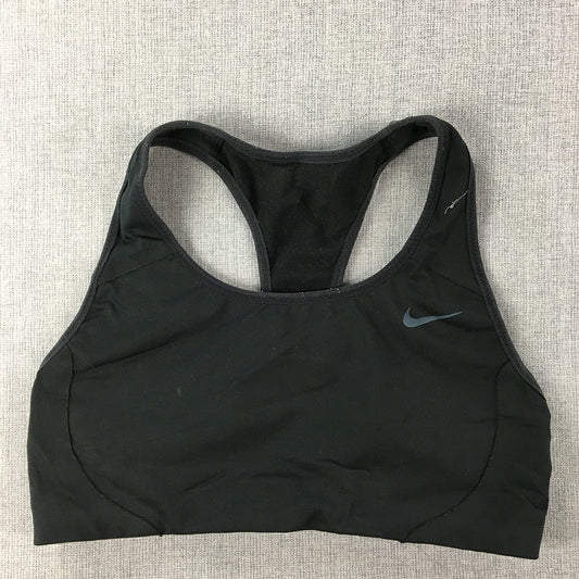 Nike Womens Sports Bra Size XS Black Logo Cropped Top