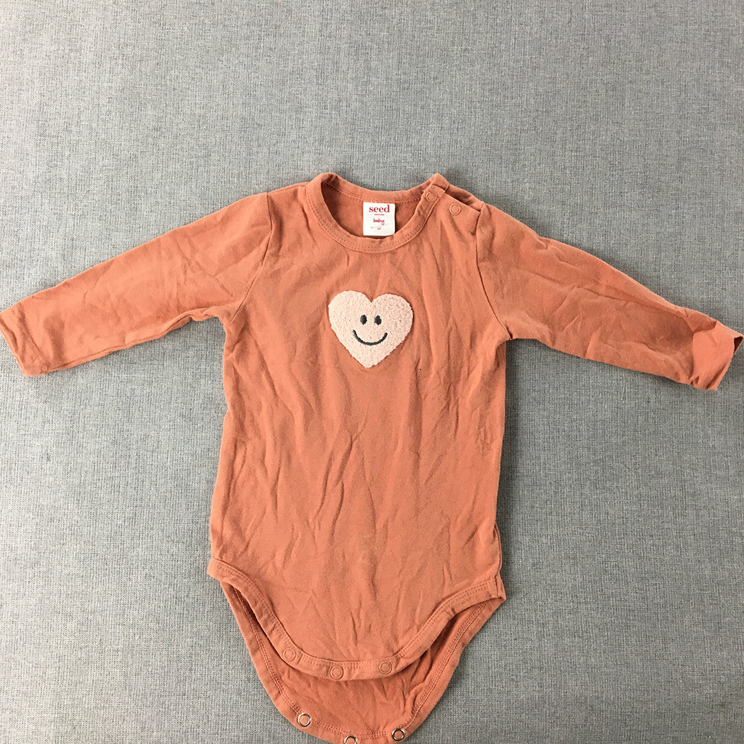 Seed Heritage Baby Bodysuit Size 00 (3 - 6 Months) Brown One-Piece Romper